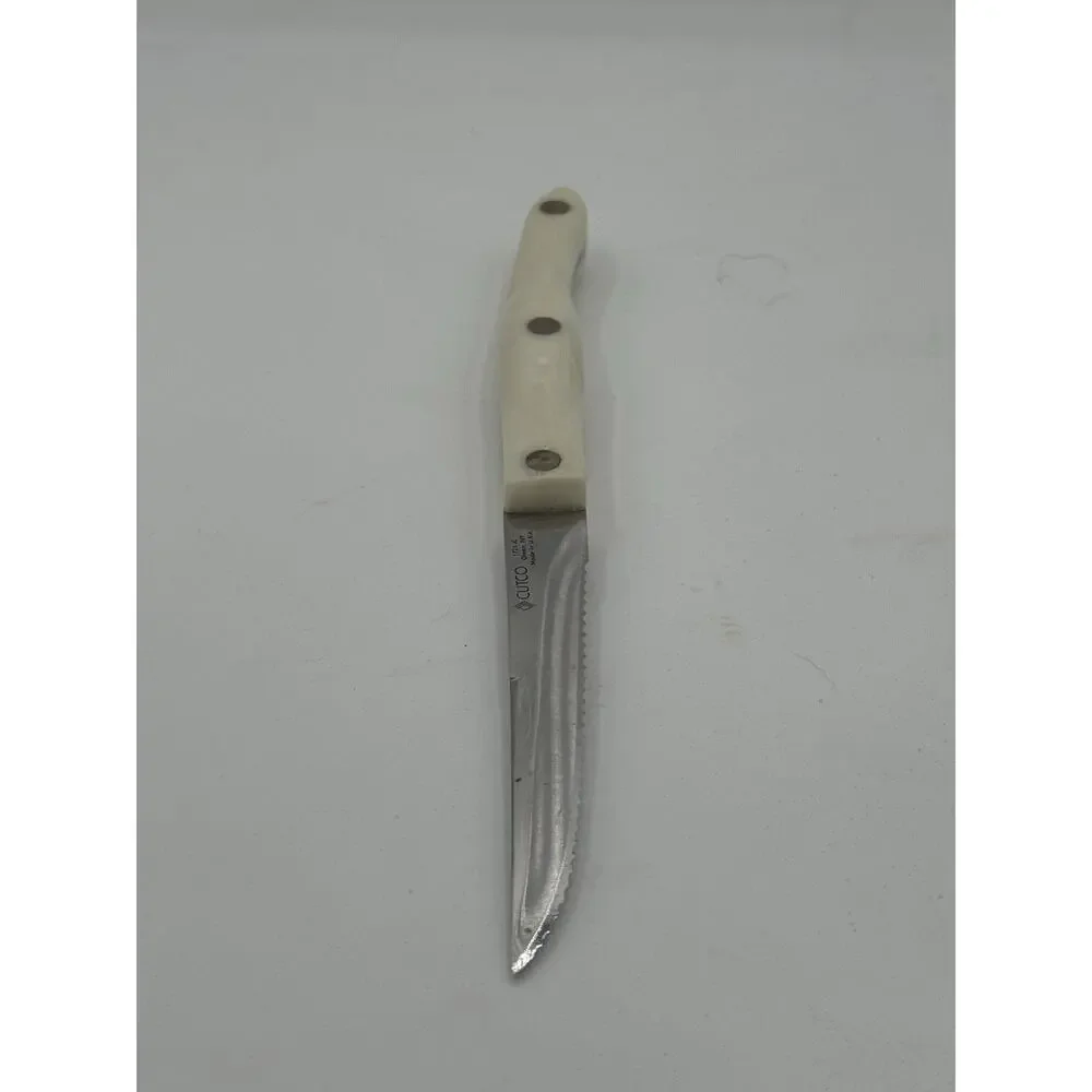 Cutco 1721 Utility Trimming White Pearl Handle Serrated Edge Knife USA